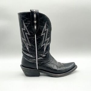Mexicana Womens 6 Buzz Cowboy Boots Black Leather Western Festival Coastal Boho